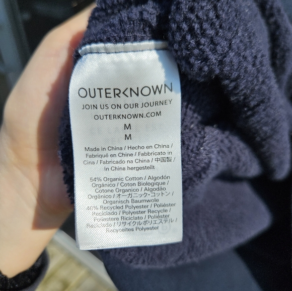 Outerknown Hightide 1/4 Zip Pullover Navy Hoodie - size medium - Picture 11 of 14